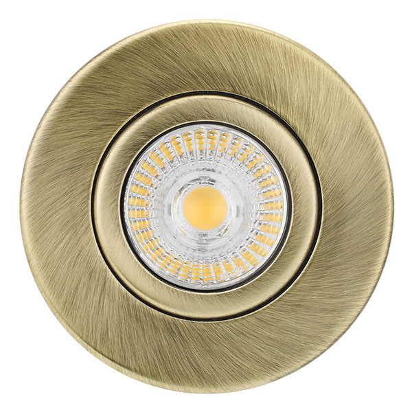 Fire Rated MV/LV Antique Brass Centre Tilt Downlight